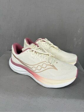 Saucony Ride 19 Vanilla Mauve Women Road Running Jogging Shoes Sz 12W